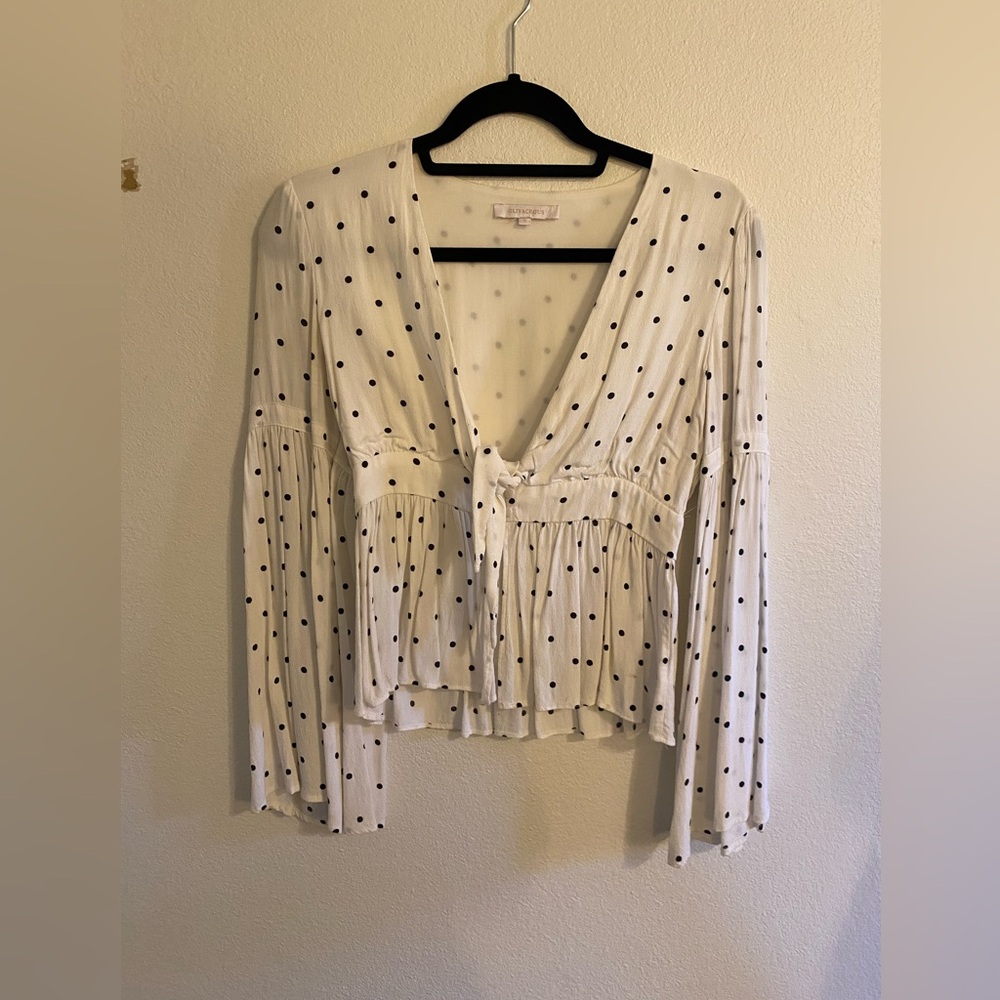 Olivaceous Polka Dot Top